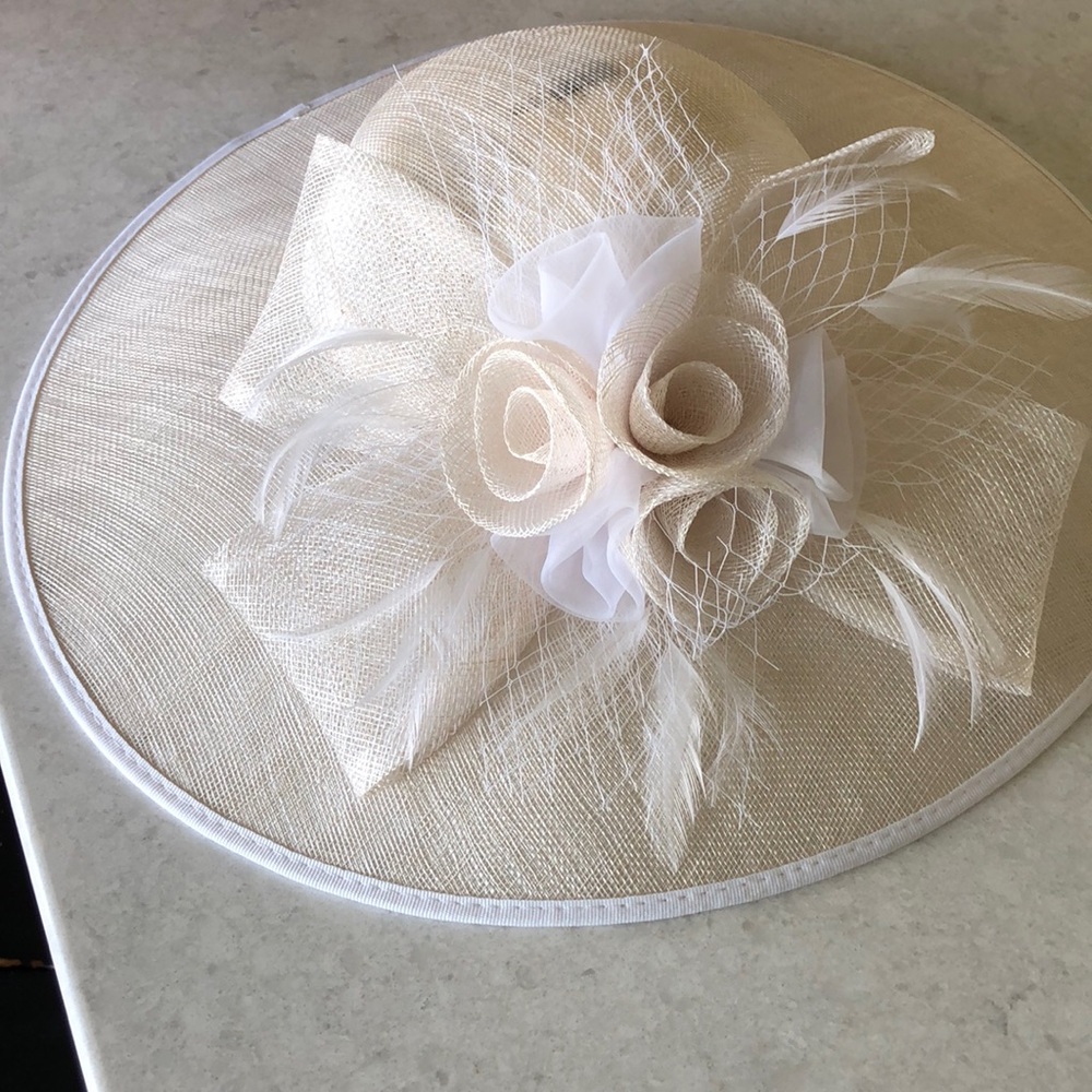 Kentucky Derby or Wedding sinamay wide brim hat